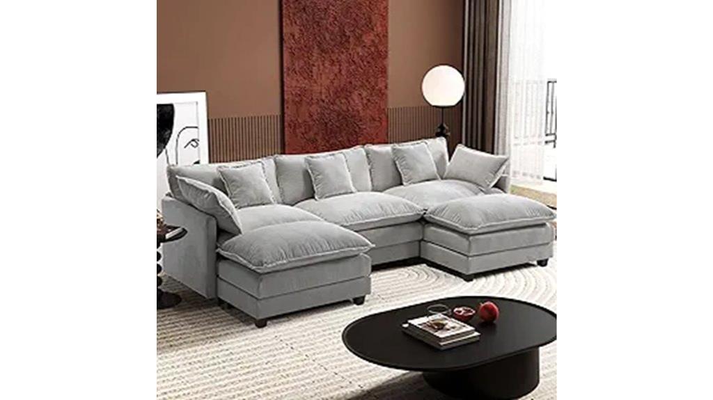 u shaped modern cloud sofa