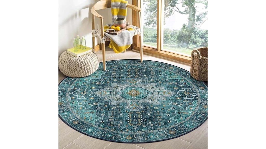 ultra thin washable round rug