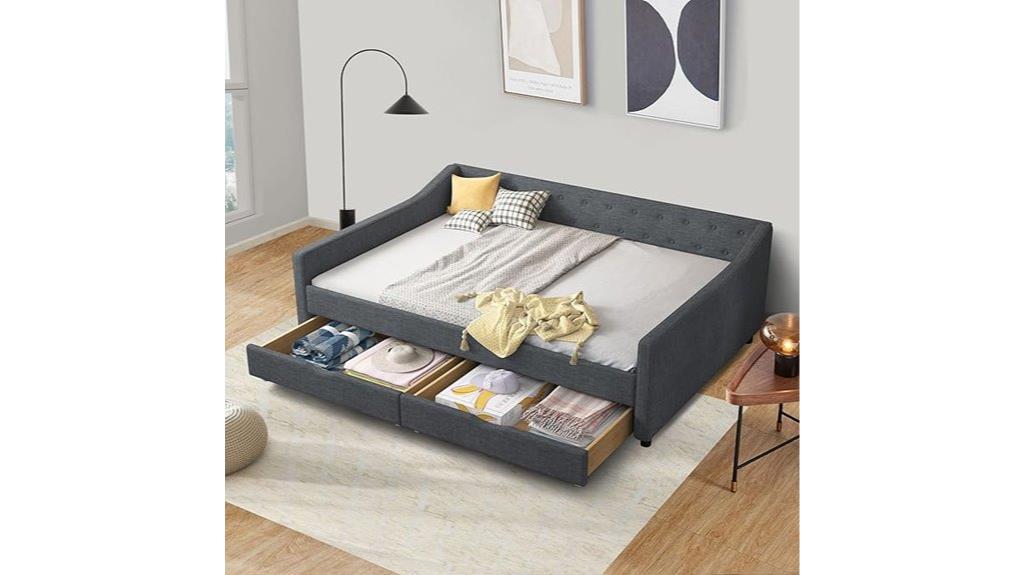 upholstered daybed with storage