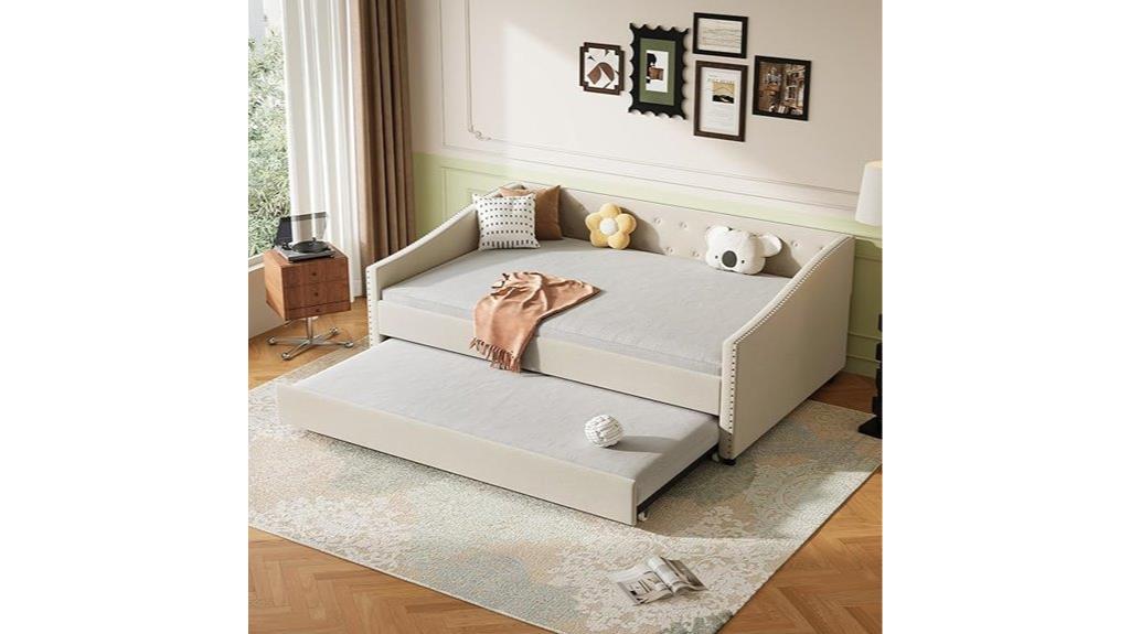upholstered daybed with trundle