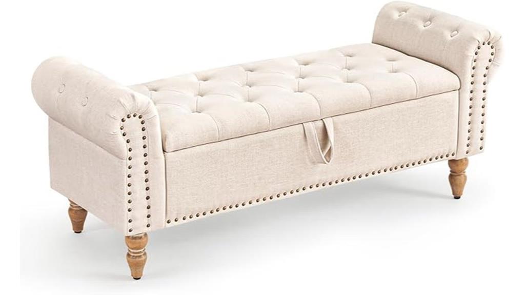 upholstered storage bench