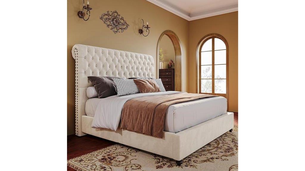 upholstered tall headboard