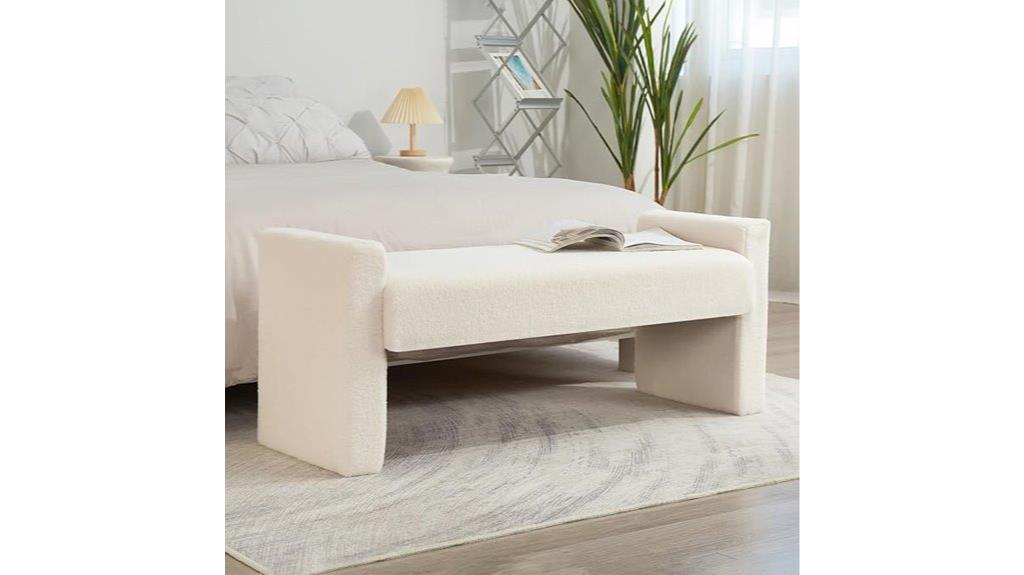 upholstered teddy footrest bench
