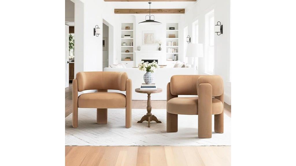 velvet accent chairs pair