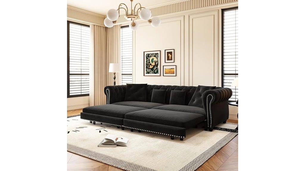 velvet queen convertible sofa