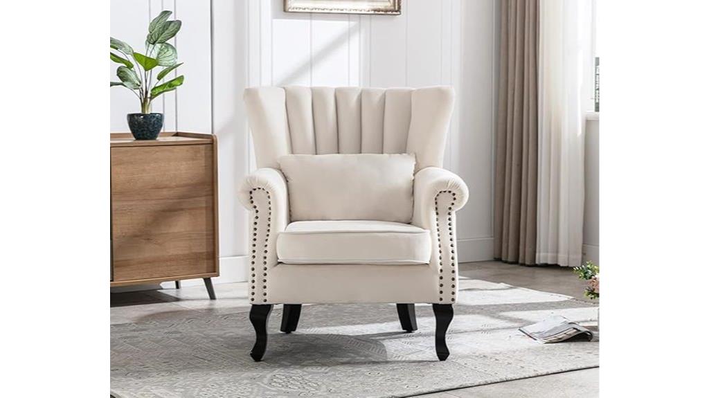 velvet wingback nailhead accent