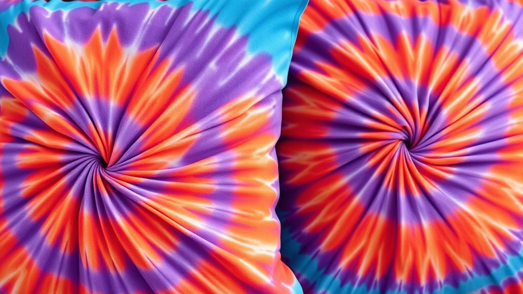vibrant tie dye pillowcases