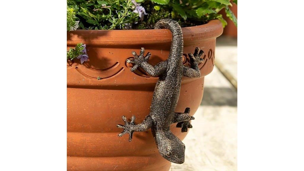 vintage gecko planter decor