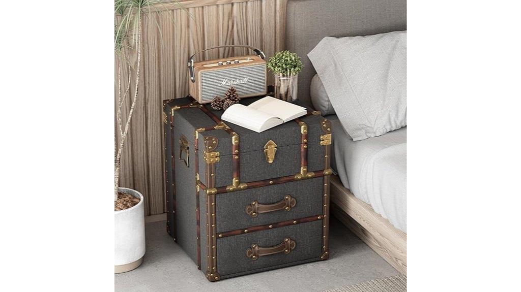 vintage grey storage chest