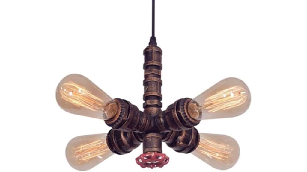 vintage industrial water pipe chandelier