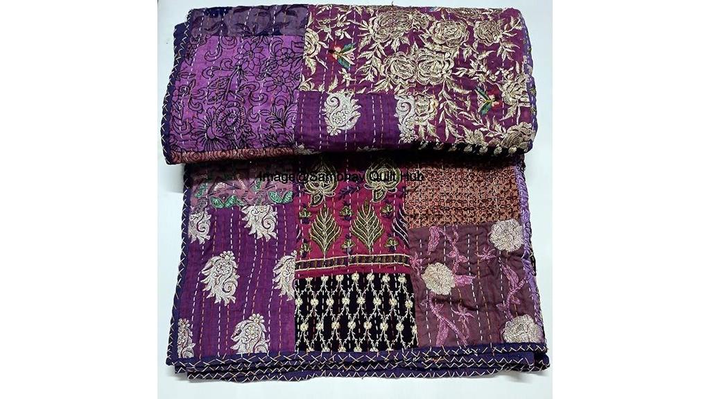vintage purple silk quilt