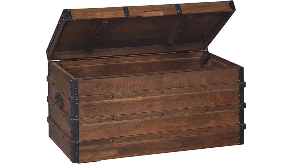 vintage wood storage trunk