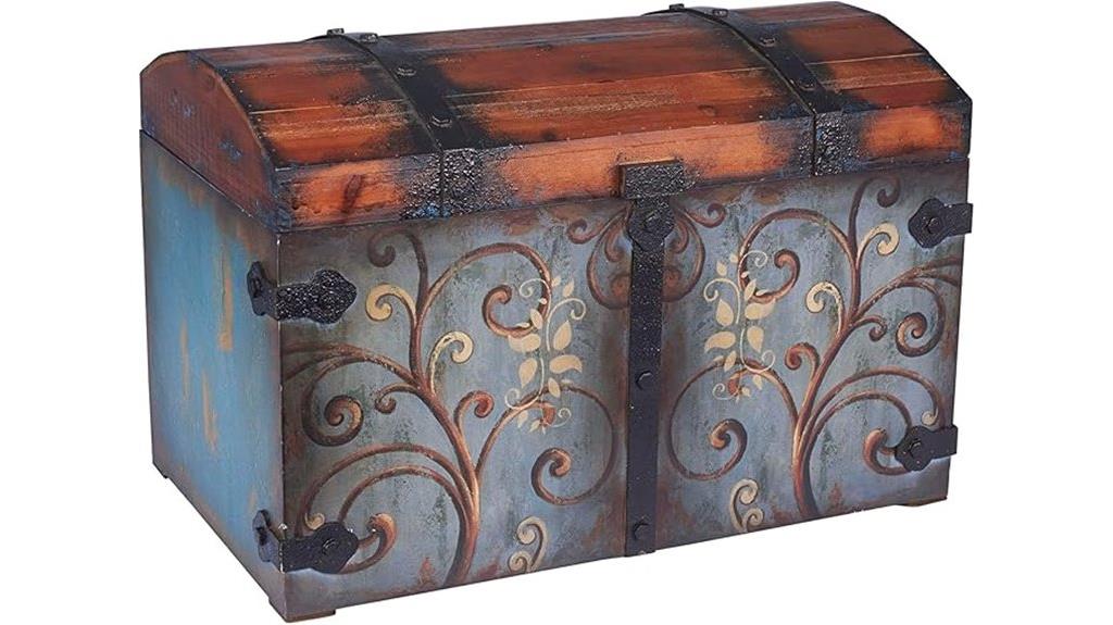 vintage wooden storage trunk