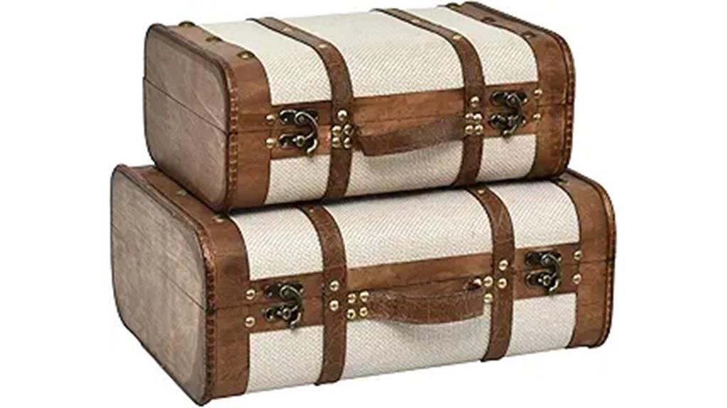 vintage wooden suitcase decor