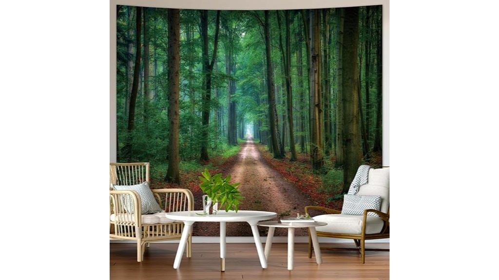 vinyl forest tapestry wall