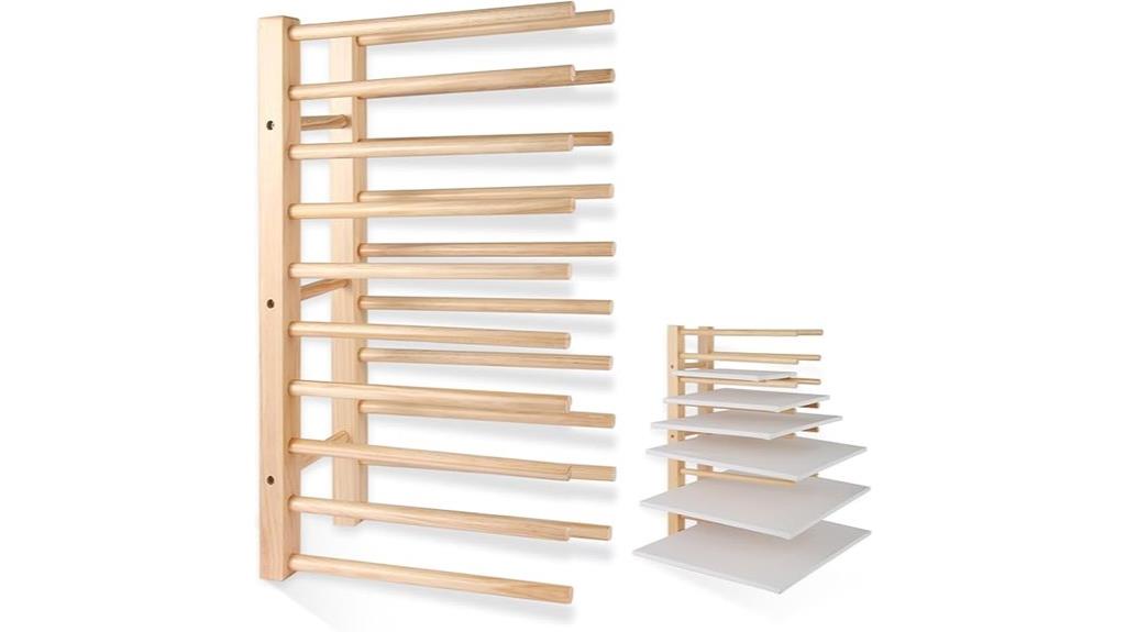 wall mounted canvas storage rack
