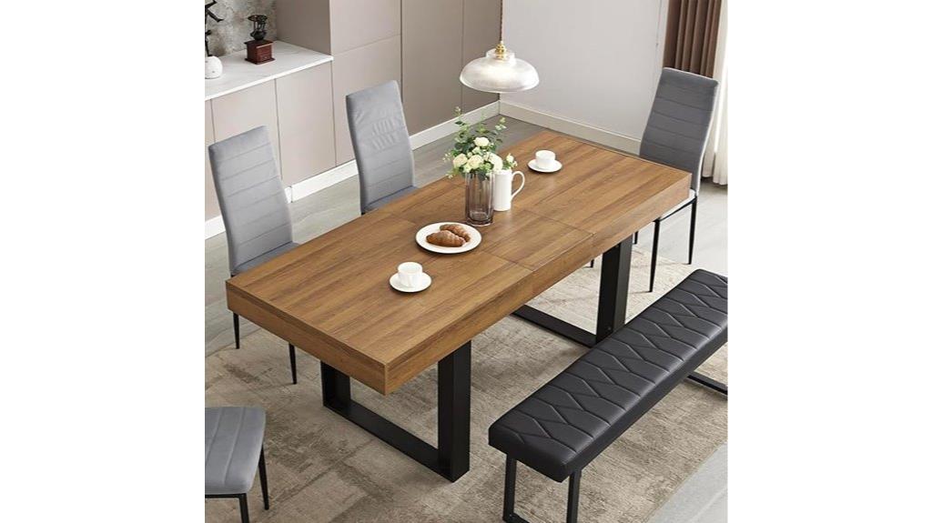 walnut brown extendable table