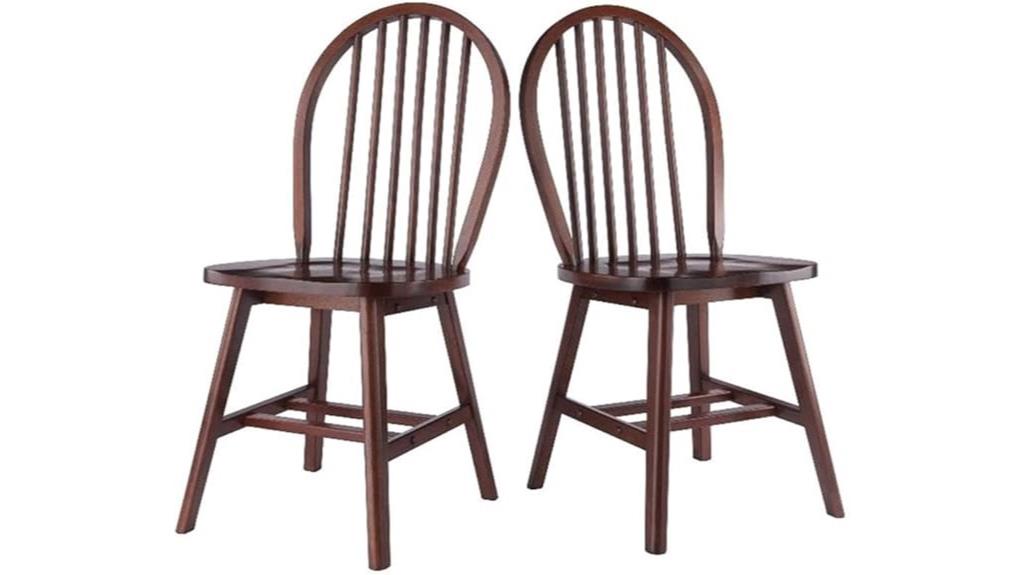 walnut finish two chairs