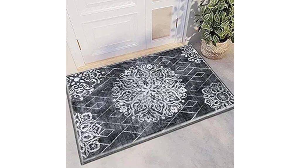 washable distressed medallion rug