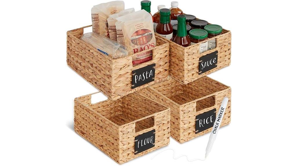 water hyacinth pantry baskets