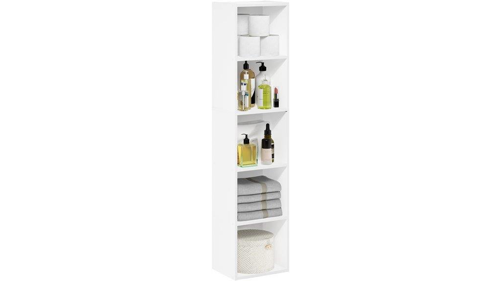 white 5 tier cube bookcase