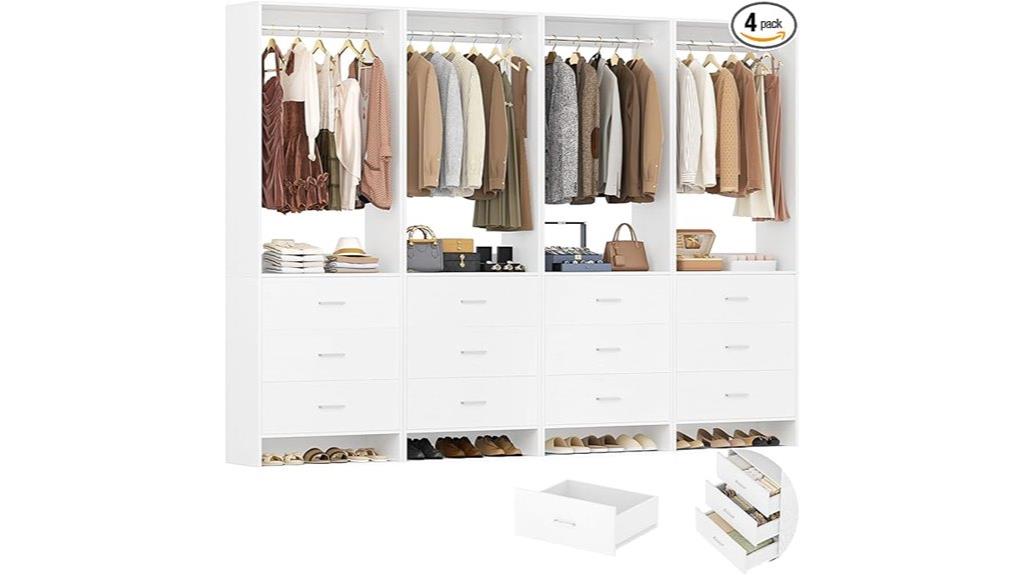 white closet organizer set