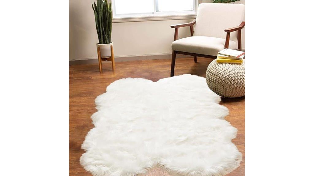 white faux fur rug