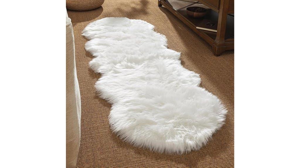 white faux fur rug