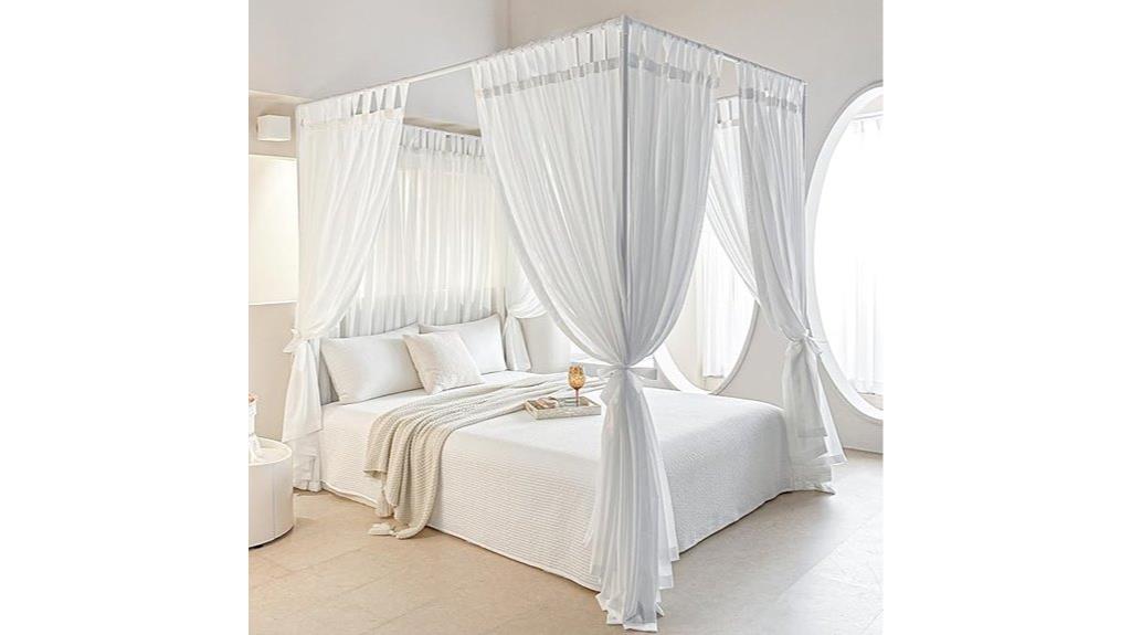 white gauze canopy tent