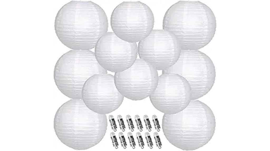 white paper lanterns with lights