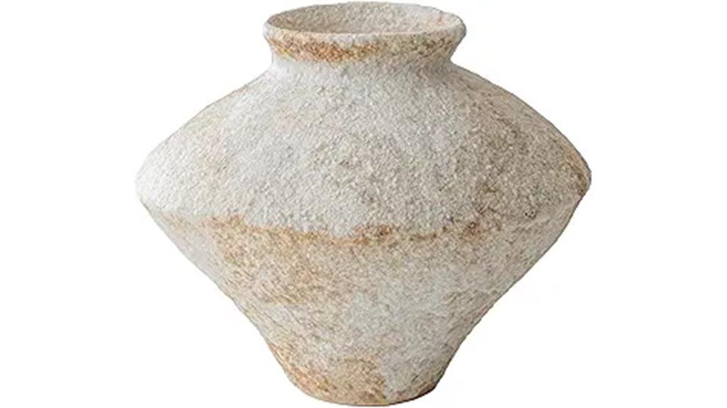 white rustic ceramic vase