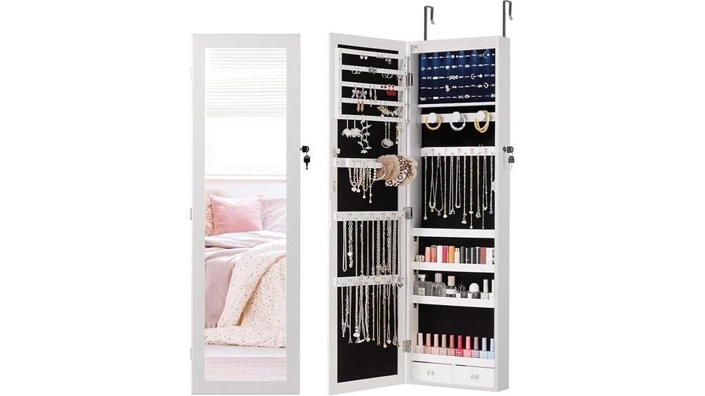 white wall mount jewelry cabinet