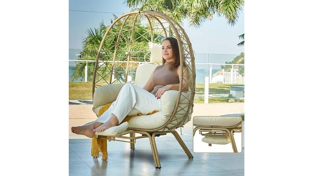 wicker egg chair set