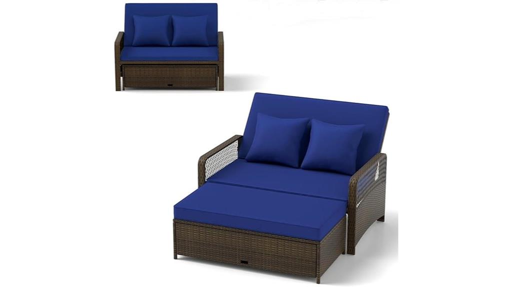 wicker outdoor daybed ottoman