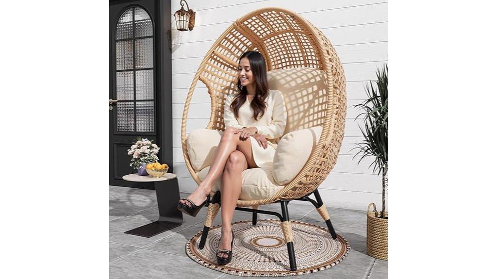 wicker outdoor egg chair