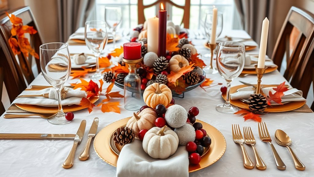 winter themed table decor