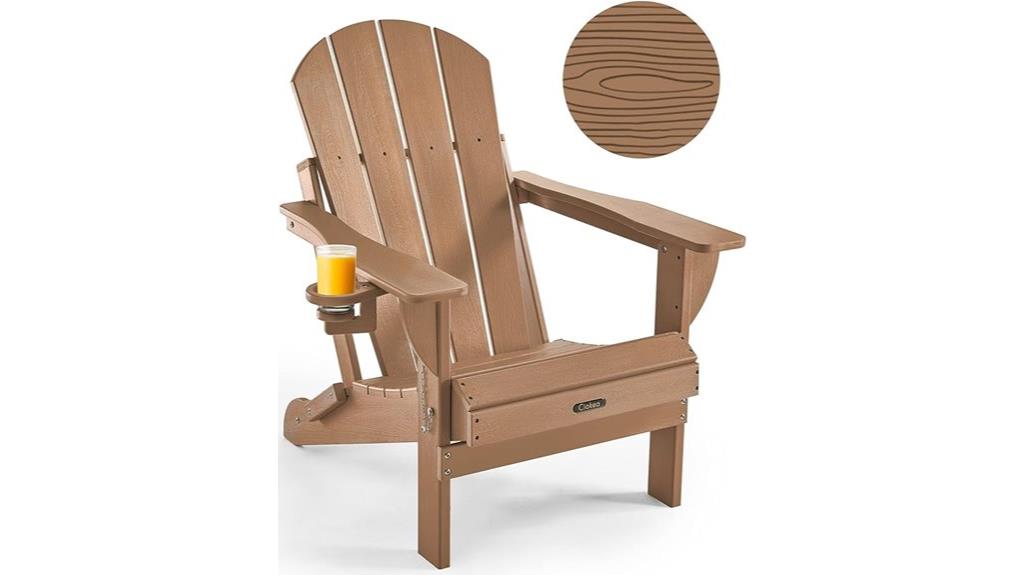 wood textured foldable chair