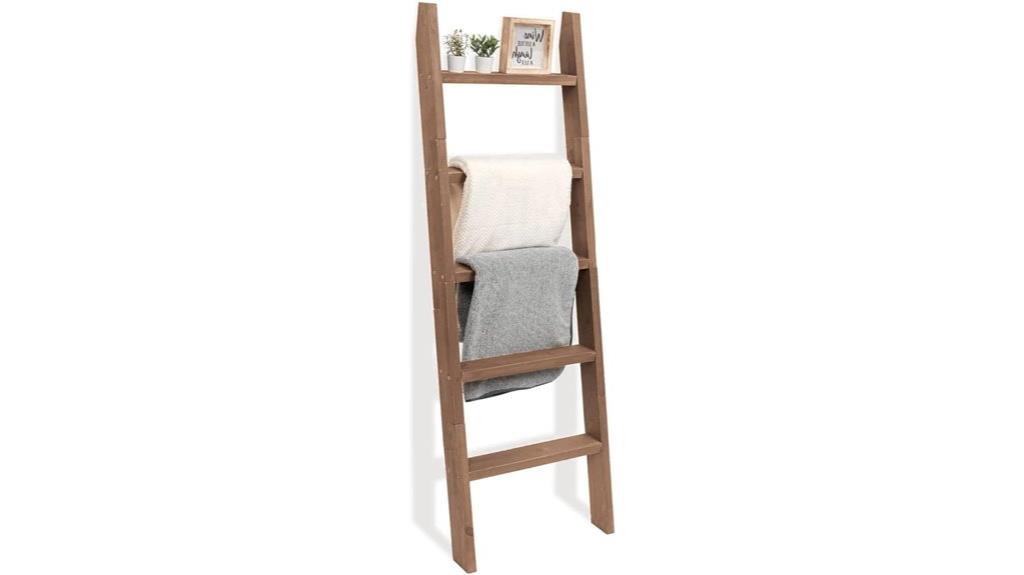 wooden blanket ladder decor