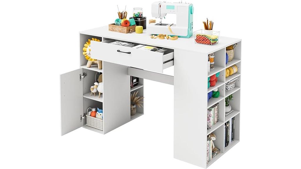 wooden craft table storage
