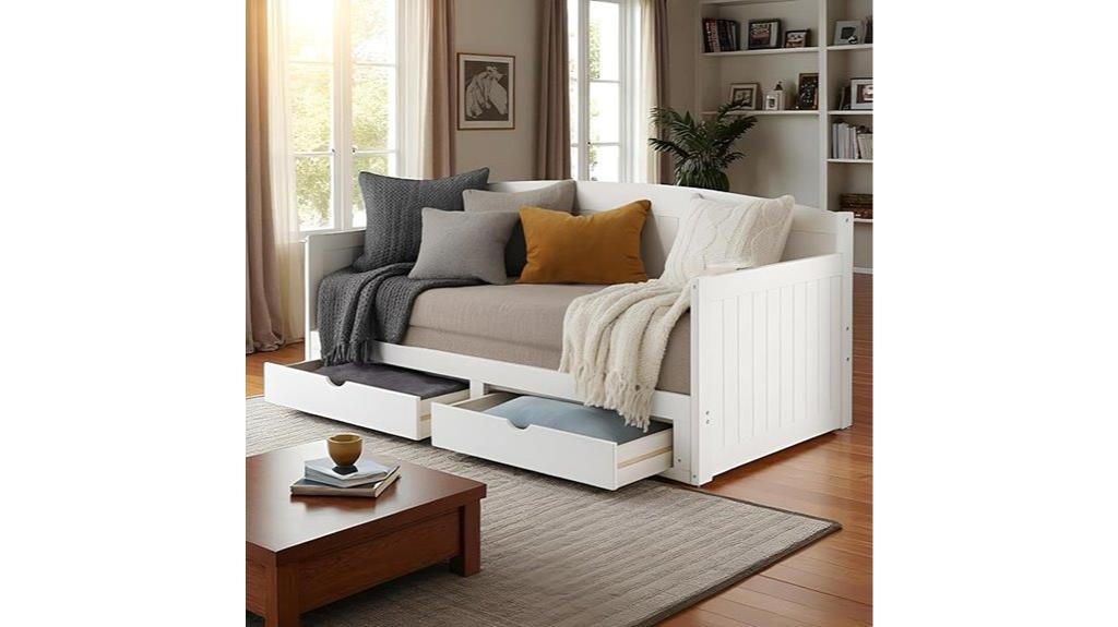 wooden daybed with trundle
