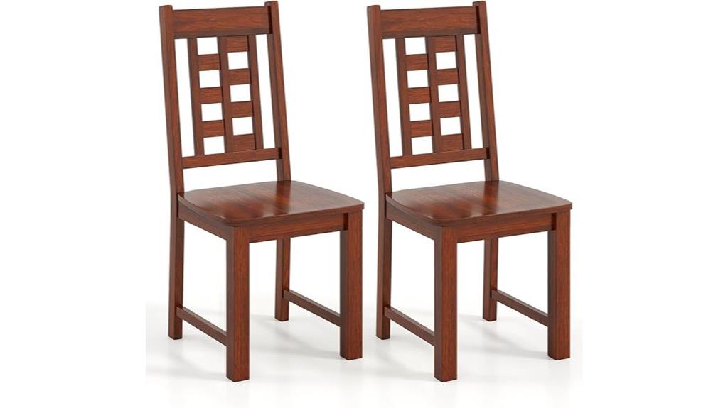 wooden dining chairs pair