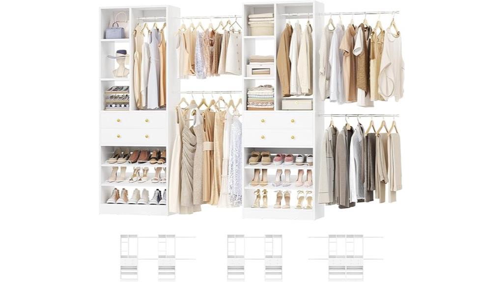 wooden drawer closet system