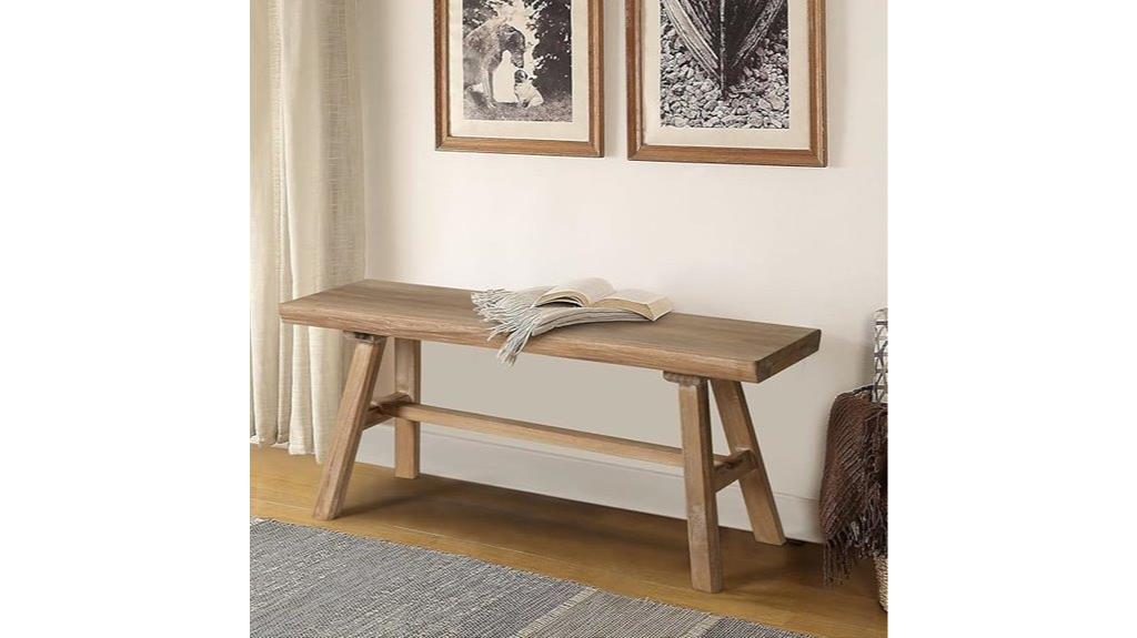 wooden farmhouse bench