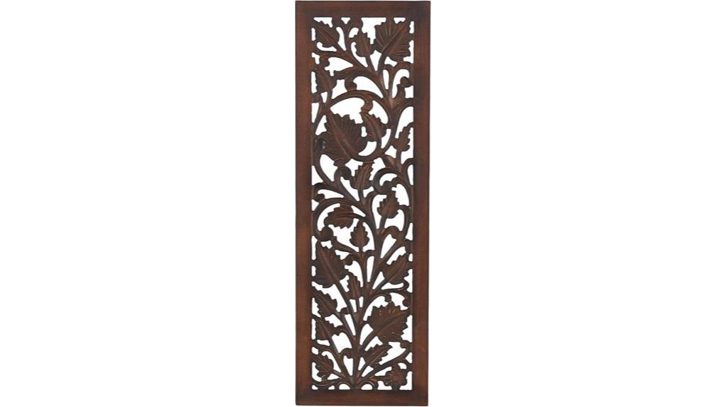 wooden floral wall sculpture