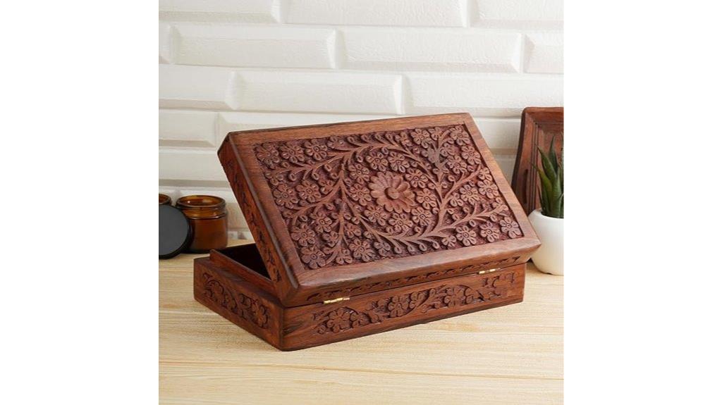 wooden flower jewelry box