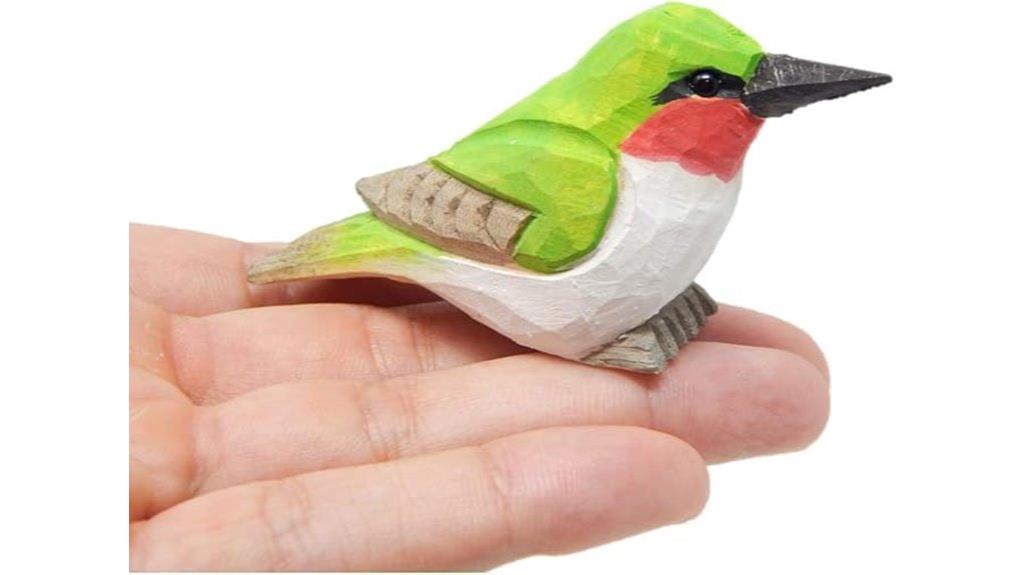 wooden hummingbird sculpture