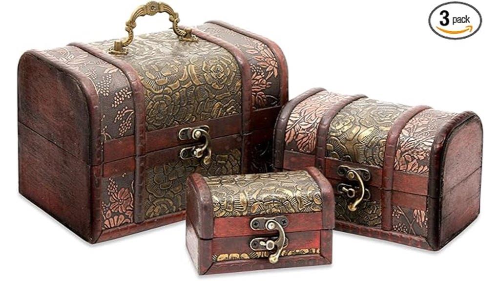 wooden nested treasure chests