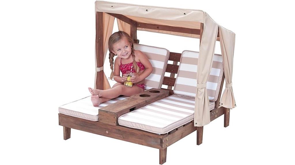 wooden outdoor chaise lounge
