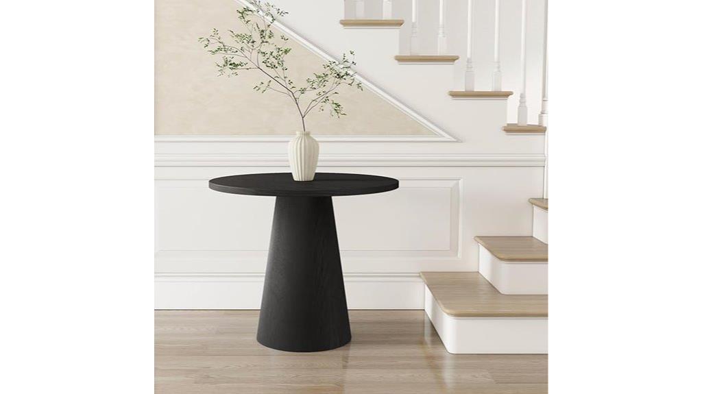 wooden round dining table