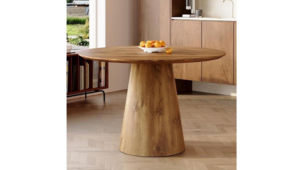 wooden round dining table